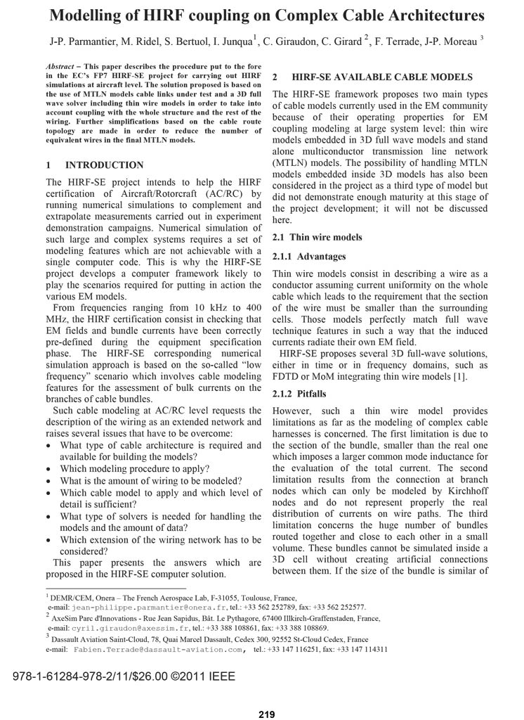 2011_modelling_of_hirf_coupling_on_complex_cable_architectures