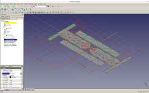 End-Loaded Planar Open-Sleeve Dipole (ELPOSD) antenna modeled in FreeCAD